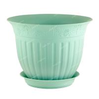 Цветочный горшок Виноград 4л мятный с поддоном 5PL0158  Цветочный горшок Виноград 4л мятный с поддоном 5PL0158