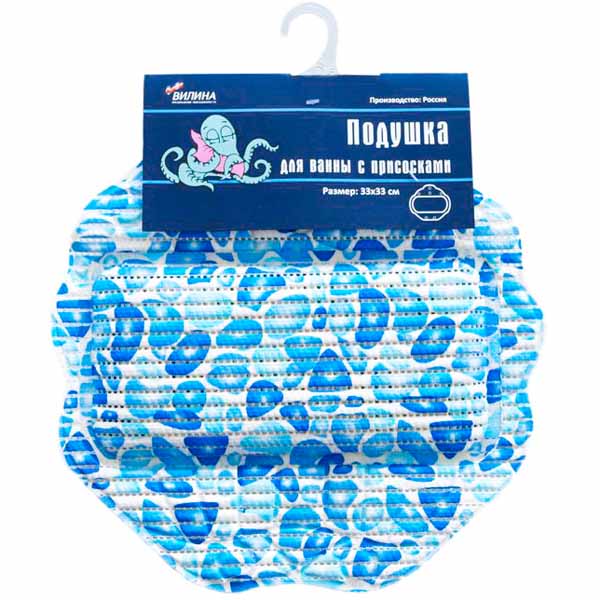 Подушка д/ванной 33*33см с присосками ПВХ 6693 /12шт/В