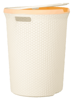 Корзина д/белья Плетенка 55л круглая с крышкой слоновая кость 16026 /5шт/Арз