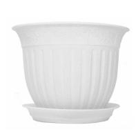 Цветочный горшок Виноград 2,25л белый с поддоном 5PL0149  Цветочный горшок Виноград 2,25л белый с поддоном 5PL0149