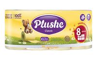Туалетная бумага 2 слоя "Plushe Classic" 8рулонов*18м ромашка желтый Арома/8шт/2250