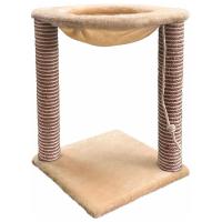 Когтеточка зверье мое столбик №5 гамак два яруса джут крем-брюле/86183 Когтеточка зверье мое столбик №5 гамак два яруса джут крем-брюле/86183