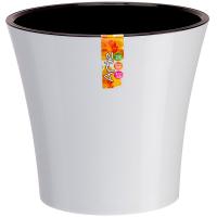 Кашпо Арте 5л белое с черной вставкой