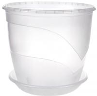 Цветочный горшок Венеция 3,1л прозрачный с поддоном