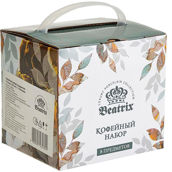 Набор кофейный Bonjour 8 предметов (4 пары 90мл) фарфор МБ018B/4 /18шт/ Beatrix