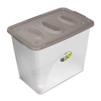 Ящик универс. Астело 73л 60*40*48см на колесиках серо-коричневый С667 /4шт/Мартика