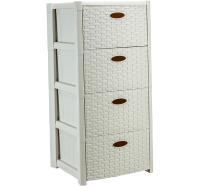 Комод СТИЛЬ РОТАНГ 4 секции белый ротанг М2736