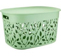 Коробка д/хранения ФЛОРА 25л мята с крышкой М2364 /5шт/М-пласт 