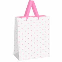 Пакет подарочный 26*32*12см "Hearts pattern" фольга матовая ламинация MESHU /Рельеф