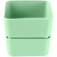 Кашпо квадрат Фиори 0,45л мята с под. 9,6*9,6*8,6см 