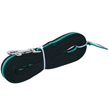 Поводок капрон 20мм*5м черный с зелёной полосой  DONBARON Поводок капрон 20мм*5м черный с зелёной полосой  DONBARON