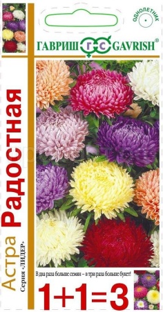 Астра Радостная пионовидная смесь 0,6 г серия 1+1 Астра Радостная пионовидная смесь 0,6 г серия 1+1