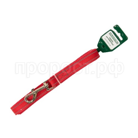 Поводок капрон 20мм*3м красный со светоотражающими полосами DONBARON Поводок капрон 20мм*3м красный со светоотражающими полосами DONBARON