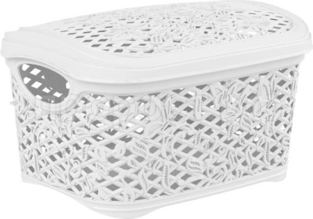 Корзина д/хранения Keeplex Fiori 3.3л с крышкой белое облако KL4012 /13шт/ПР