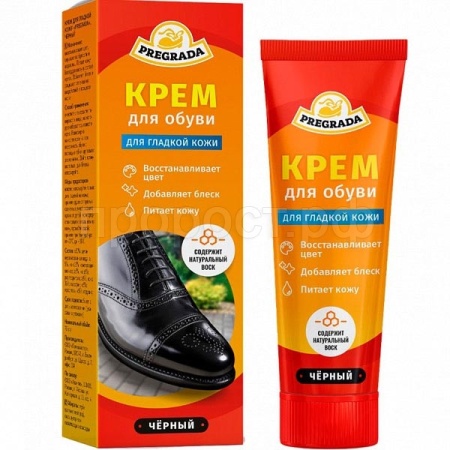 PREGRADA Крем PR-7279 ТУБА с губкой 75мл (ЧЕРНЫЙ) 24шт