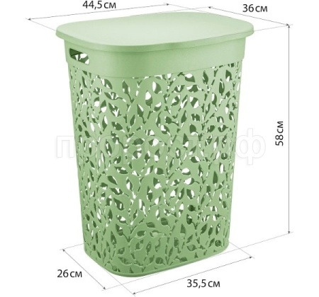 Корзина д/белья 55л ФЛОРА мята М2621 /5шт/М-пласт Корзина д/белья 55л ФЛОРА мята М2621 /5шт/М-пласт