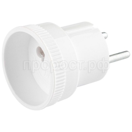 Переходник электрический большой «Веллконт» 6А б/з ПУ-10/16-001 белый /50шт/104934