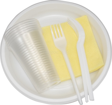 Набор однораз.посуд."Дачник" на 6 персон Набор однораз.посуд."Дачник" на 6 персон