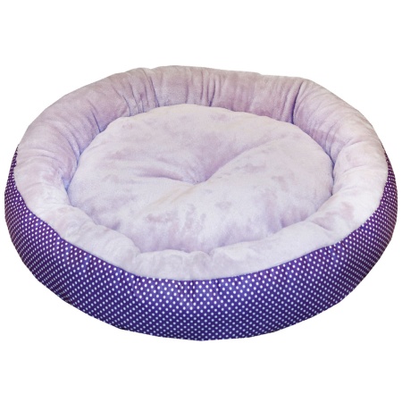 Лежанка ватрушка плюш фиолетовый горох 56*17см/DONBARON Лежанка ватрушка плюш фиолетовый горох 56*17см/DONBARON