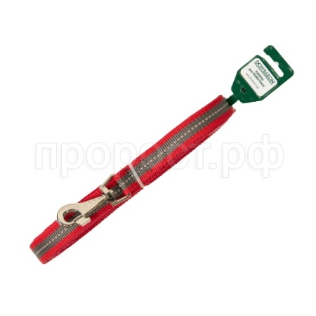 Поводок капрон 25мм*10м красный с серой полосой DONBARON Поводок капрон 25мм*10м красный с серой полосой DONBARON
