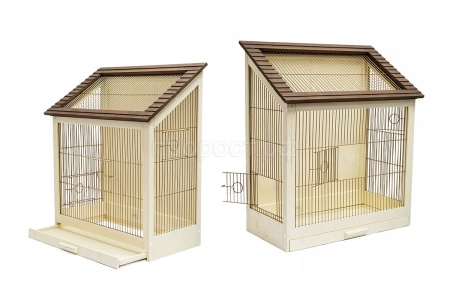 Клетка д/птиц Дарэлл Ретро-кантри 40*29*61см деревянная золото разборная крепеж для стен/8765/Дарэлл