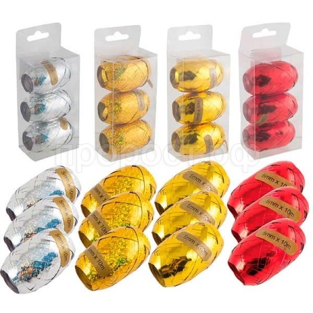 Набор лент для упаковки подарков SYH-3719114 3шт 5мм*10м   Набор лент для упаковки подарков SYH-3719114 3шт 5мм*10м