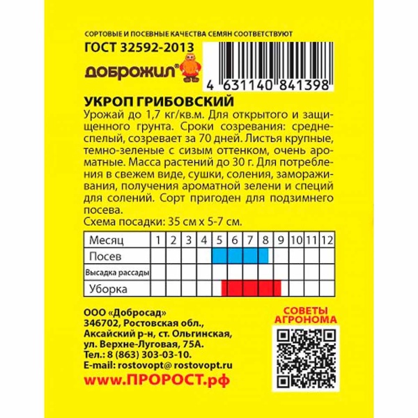 Укроп Грибовский 2г