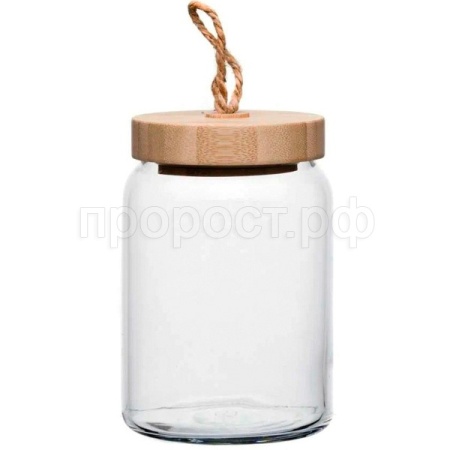 Банка стеклянная 860мл с бамбук крышкой ВУДИ /43583SLB Банка стеклянная 860мл с бамбук крышкой ВУДИ /43583SLB