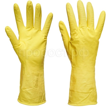 Перчатки хозяйственные латексные неопудренные XL желтый 87586 /12шт/