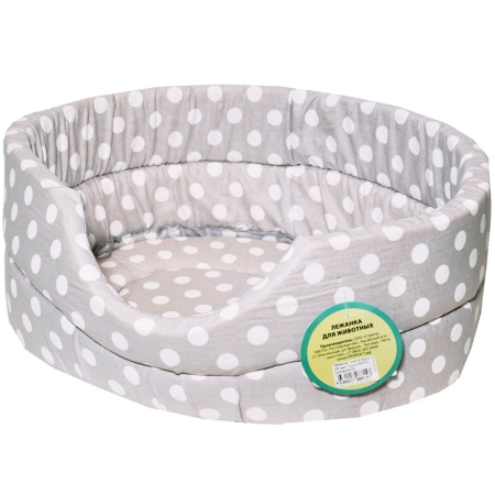 Лежанка овальная стеганая поролоновая хлопок Горох МИКС 42*34*18см/DONBARON Лежанка овальная стеганая поролоновая хлопок Горох МИКС 42*34*18см/DONBARON
