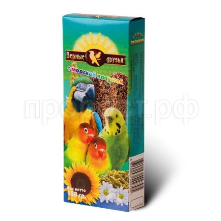 Лакомство для птиц Палочки Верные друзья для всех попугаев с морской капустой 150гр