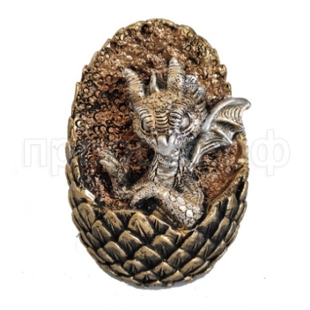 Фигура Копилка Дракон в яйце (золото+серебро) L11,5W10H10 716394/SK233