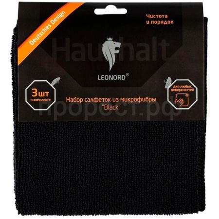 Салфетка д/уборки 30*30см (3шт) микрофибра 106796 /60шт/Leonord  Салфетка д/уборки 30*30см (3шт) микрофибра 106796 /60шт/Leonord