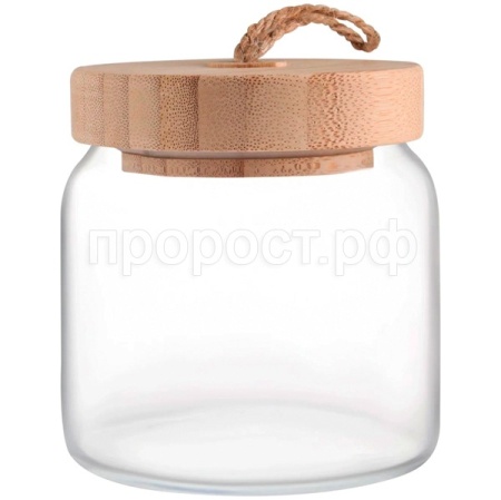Банка стеклянная 575мл с бамбук крышкой ВУДИ /43573SLB Банка стеклянная 575мл с бамбук крышкой ВУДИ /43573SLB