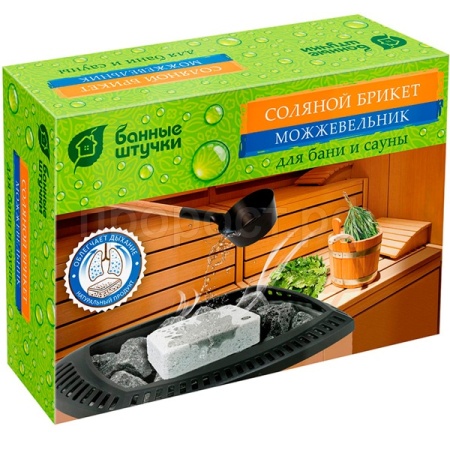 Соляной брикет с травами можжевельник д/бани и сауны Банные штучки 1300г 32256 Соляной брикет с травами можжевельник д/бани и сауны Банные штучки 1300г 32256