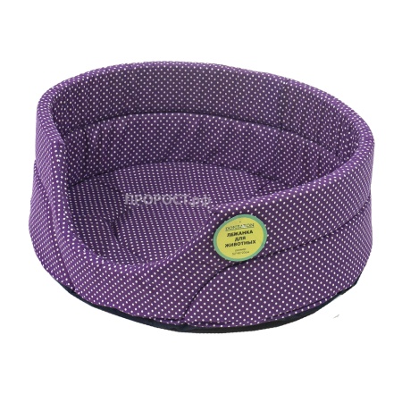 Лежанка овальная стеганая поролоновая хлопок Горох МИКС 52*46*20см/DONBARON Лежанка овальная стеганая поролоновая хлопок Горох МИКС 52*46*20см/DONBARON
