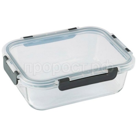 Контейнер Praktisch 1,5л жаропр стекла с крышкой с заж.пласт 106072 /12шт/ Leonord