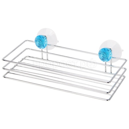 Полка д/ванной подвес. Бриллиант на присосках 25*11,5*4см металл 310778/12шт/Рыжий Кот