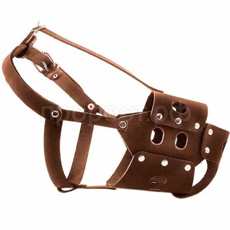 Намордник кожа №7 вырубной с застёжкой "ошейником" овчарка коричневый 050007кор/Дарэлл Намордник кожа №7 вырубной с застёжкой "ошейником" овчарка коричневый 050007кор/Дарэлл
