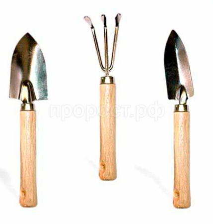 Набор инструментов для комн.раст. 3 предм. метал.,дерев.ручка