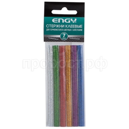 Стержни клеевые д/термопистолета цветные с блестками 0,7*10см 6шт 007586 /25шт/PARK