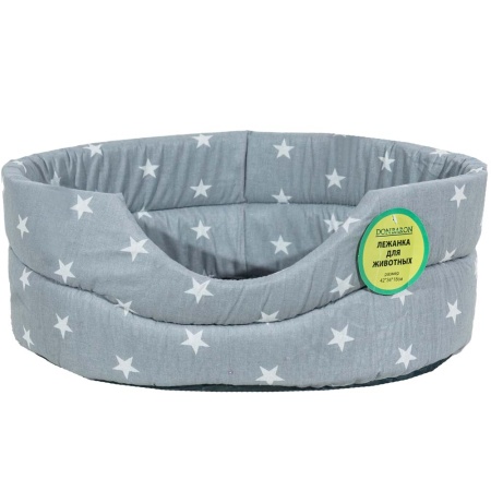 Лежанка овальная стеганая поролоновая хлопок Звезды МИКС 42*34*18см/DONBARON Лежанка овальная стеганая поролоновая хлопок Звезды МИКС 42*34*18см/DONBARON