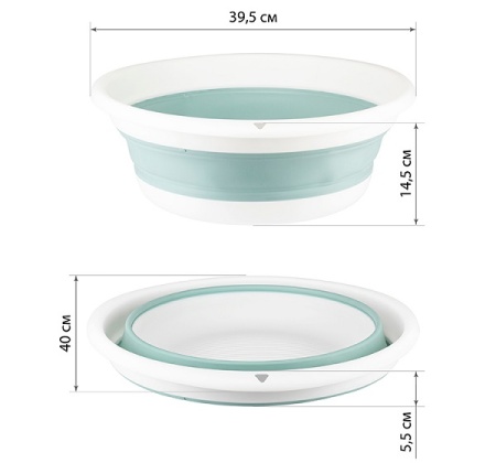 Таз ФЛЕКС 10л складной морская волна М2502 /14шт/М-пласт  Таз ФЛЕКС 10л складной морская волна М2502 /14шт/М-пласт