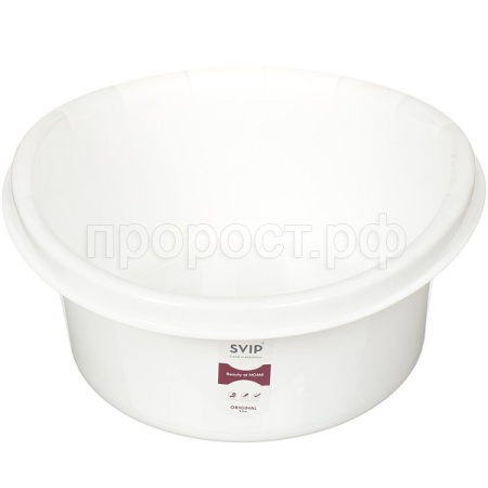 Таз 12л Vogue круглый белый SV3939 /10шт/ПР 