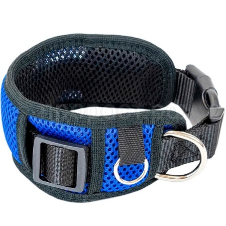 Ошейник синтетика 70мм АЭРО с подкладкой 43-68см синий/610330/Дарэленд
