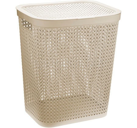 Корзина для белья 55л Пирула латте М2615  Корзина для белья 55л Пирула латте М2615