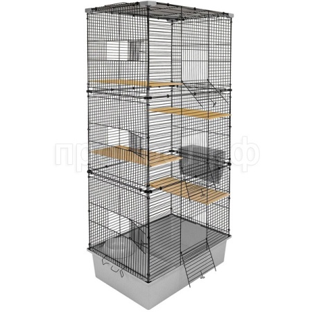 Клетка д/грыз CRAFT Шиншилла-3 58*40*94см разборная без наполнения светло-се/43072св-сер-ч/Дарэленд