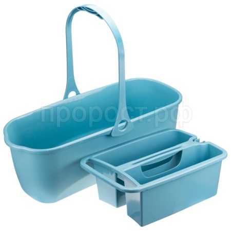 Ведро 17л ГРАНД с органайзером серо-голубой М2419 /4шт/М-пласт