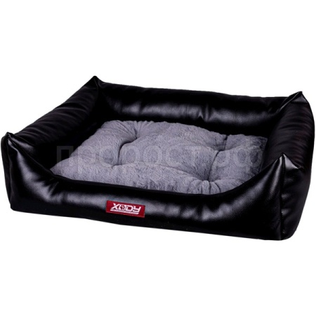 Лежанка Люкс (экокожа) №3 черный/сер/02035-2/Ксоди Лежанка Люкс (экокожа) №3 черный/сер/02035-2/Ксоди