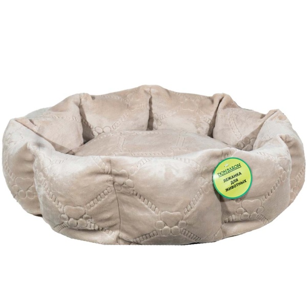 Лежанка круглая с подушкой бежевая 52*20см Лежанка круглая с подушкой бежевая 52*20см